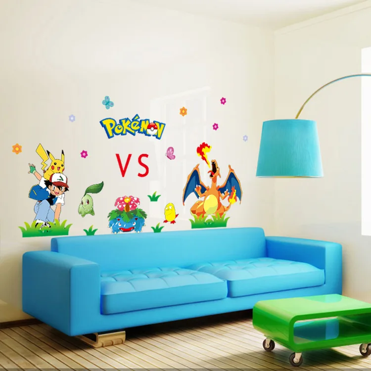 Pokemon 3D мультфильм горячие настенные наклейки креативные Postersmirror наклейки украшение комнаты