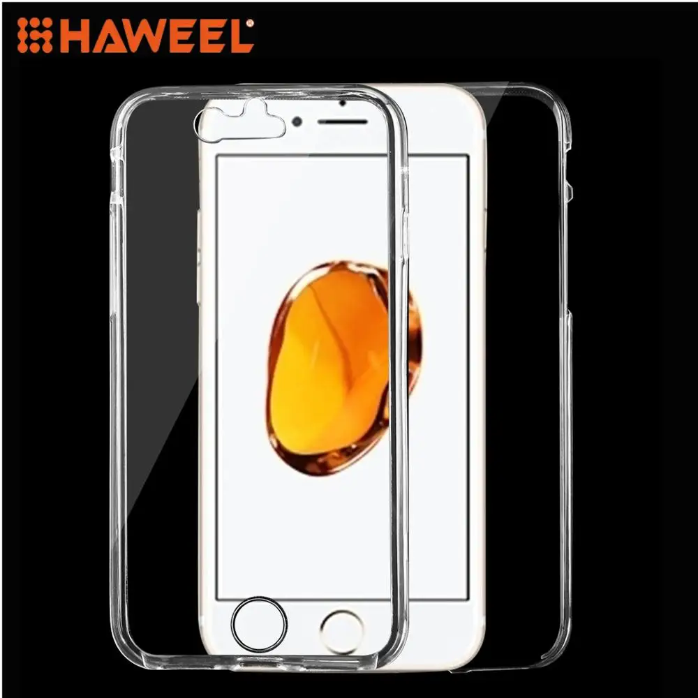 HAWEEL360 градусов Ударопрочный Мягкий чехол для iphone XS MAX XR X 7 8 6 6s Plus 5 5S SE полный корпус