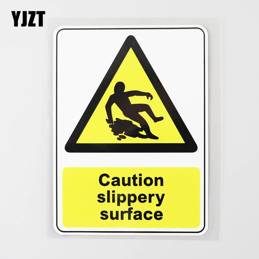

Автомобильная наклейка YJZT, 9,1 см × 12,5 см Предупреждение ждающая Скользкая поверхность, ПВХ наклейка 12C-0384