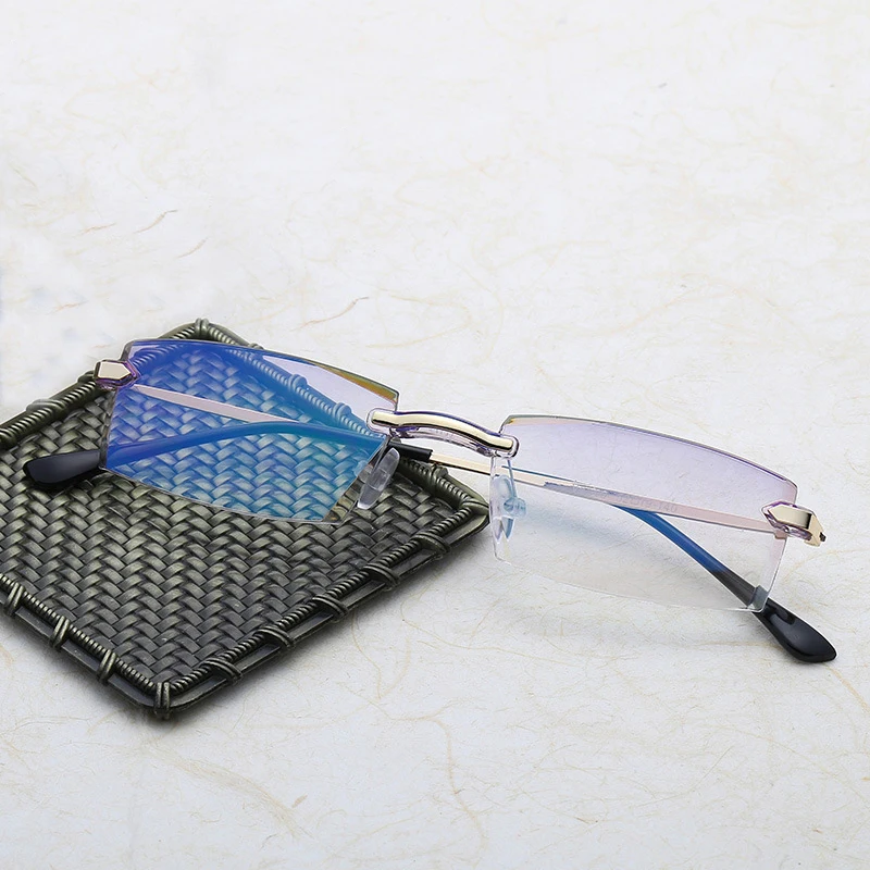 Роскошные квадратные очки для чтения без оправы пресбиопические Обрезанные