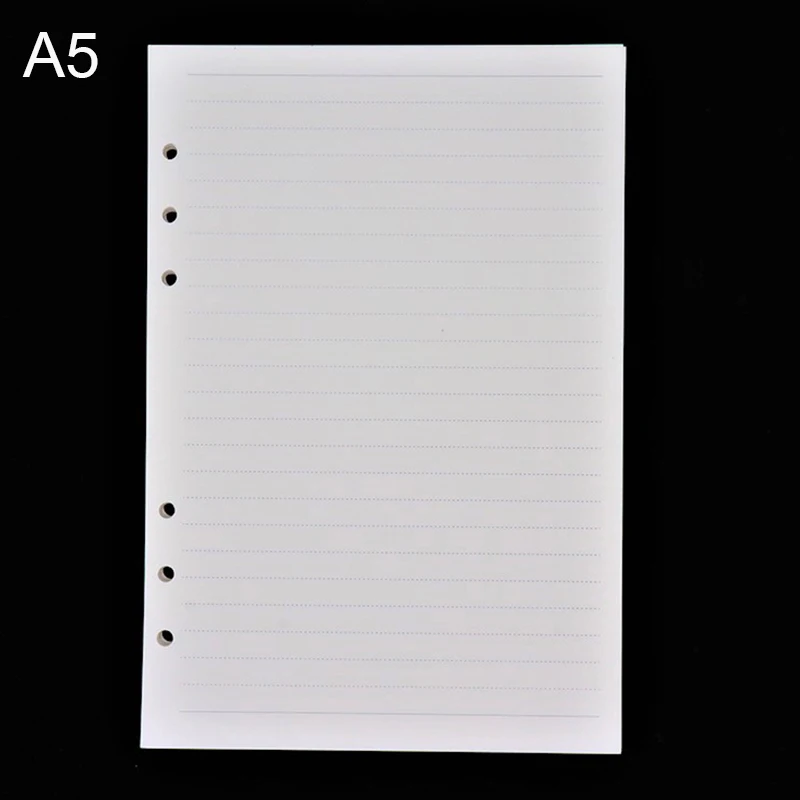 Horizontal line 45 шт. Высококачественная записная книжка A5/A6, запасная вставка, 6 отверстий с отрывными листами, спиральный блокнот, бумажный дневник, план, внутренняя бумага для блокнота,ежедневник,тетрадь - Цвет: Horizontal line