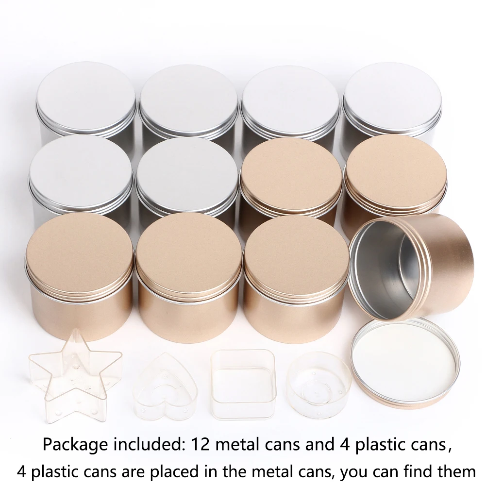 

Luxury Candle Jars with Lid Bulk Round Candle Container Tins Empty Storage Box for DIY Salves Skin Care Beauty Samples