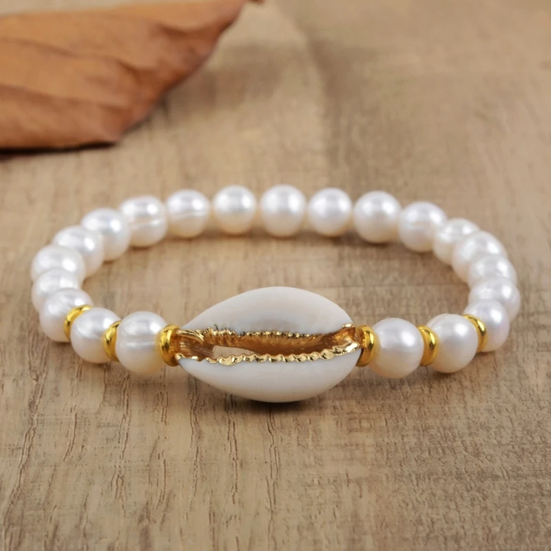 Женский браслет с бусинами из пресноводного жемчуга 7 4 дюйма|Плетеные браслеты| |