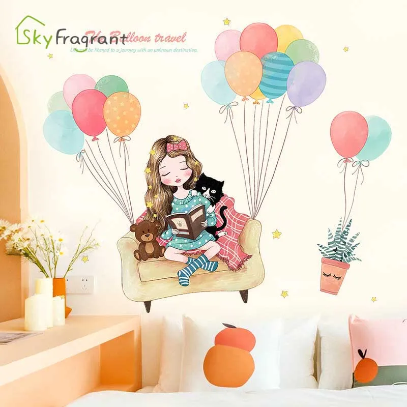 

Warm Girl Self-adhesive Bedside Bedroom Decor Wall Stickers Room Layout Background Wall Sticker Kids Room Decor Home Decoration