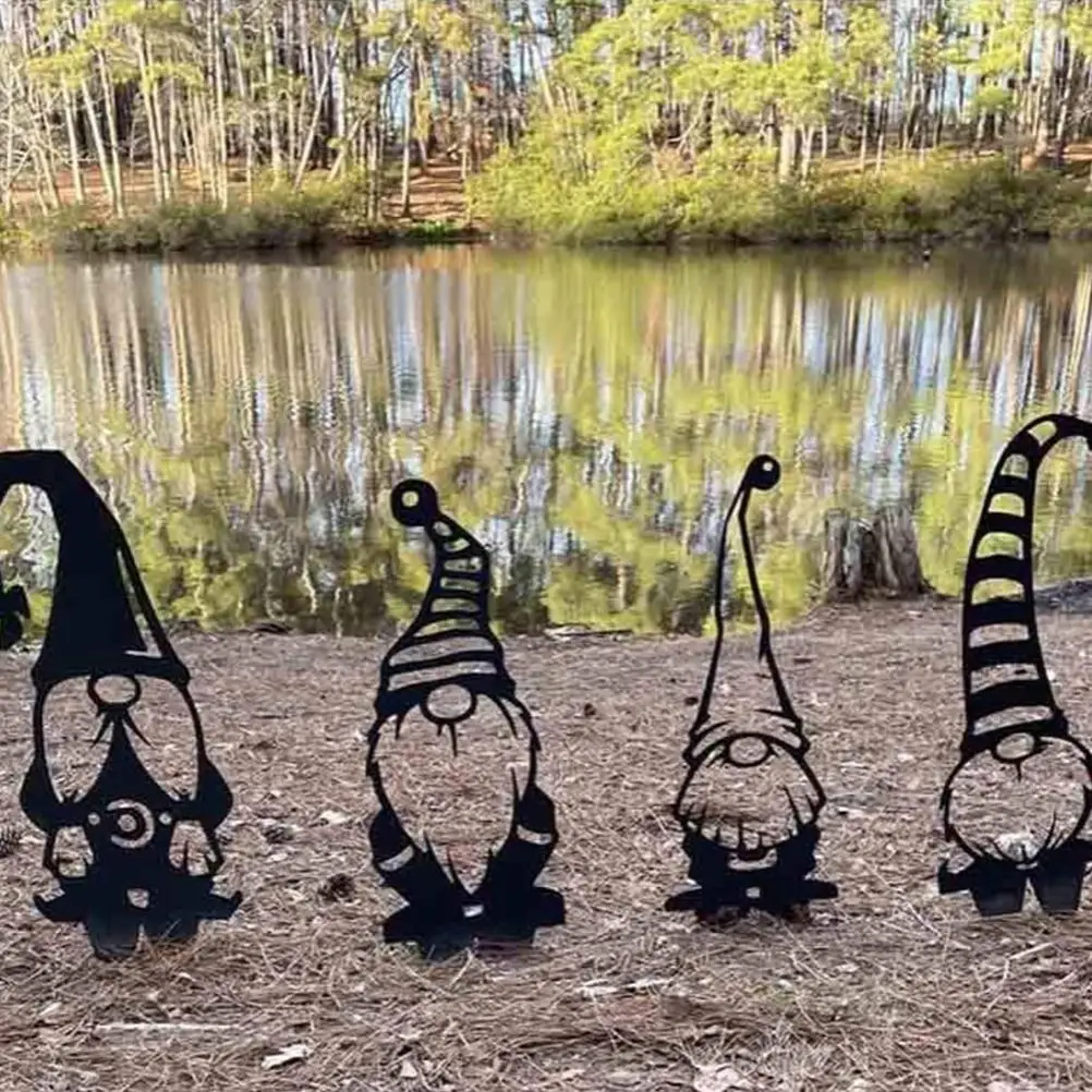 Новые милые стоячие металлические статуи Гоблина для сада уличное железное