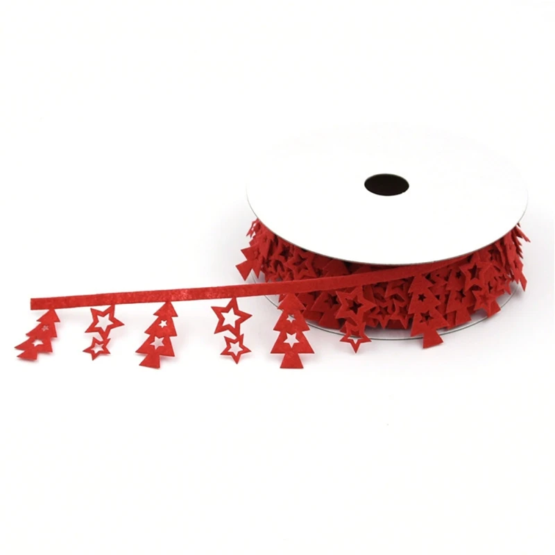 10 м полиэстер Красная рождественская лента с маленькое Рождественское дерево