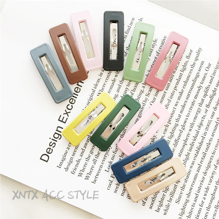 1 шт. однотонные заколки для волос из смолы геометрические Пустые Квадратные