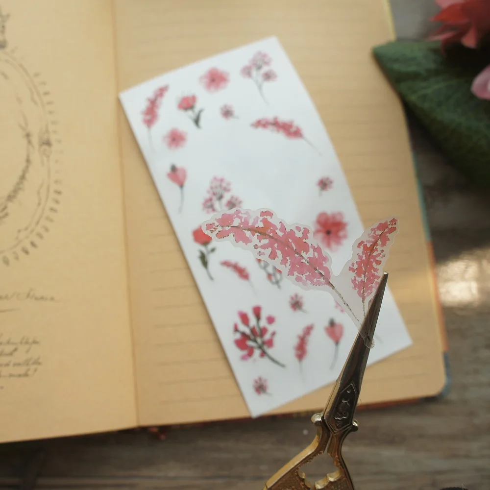 1 лист наклейка в виде весенних ветвей и цветов подарок|Наклейки| |