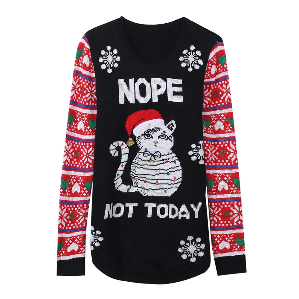 Светодиодный светильник вязанный уродливый Топ джемпер Снеговик кошачьи