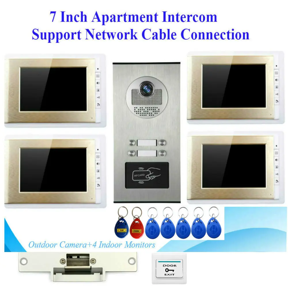 Видео домофон система контроля доступа дверная камера водонепроницаемая 700TVL RFID