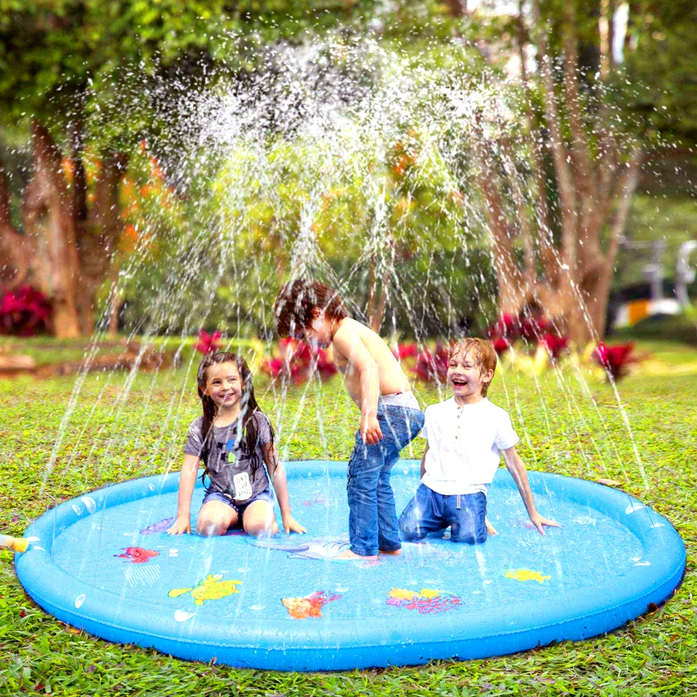 170 см Газон пляж море животное надувной распылитель воды дети игровой коврик игры