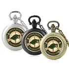 Классический Зеленый берет символ основы стекло кабошон кварцевые карманные часы винтажные мужские женские кулон ожерелье цепочка часы