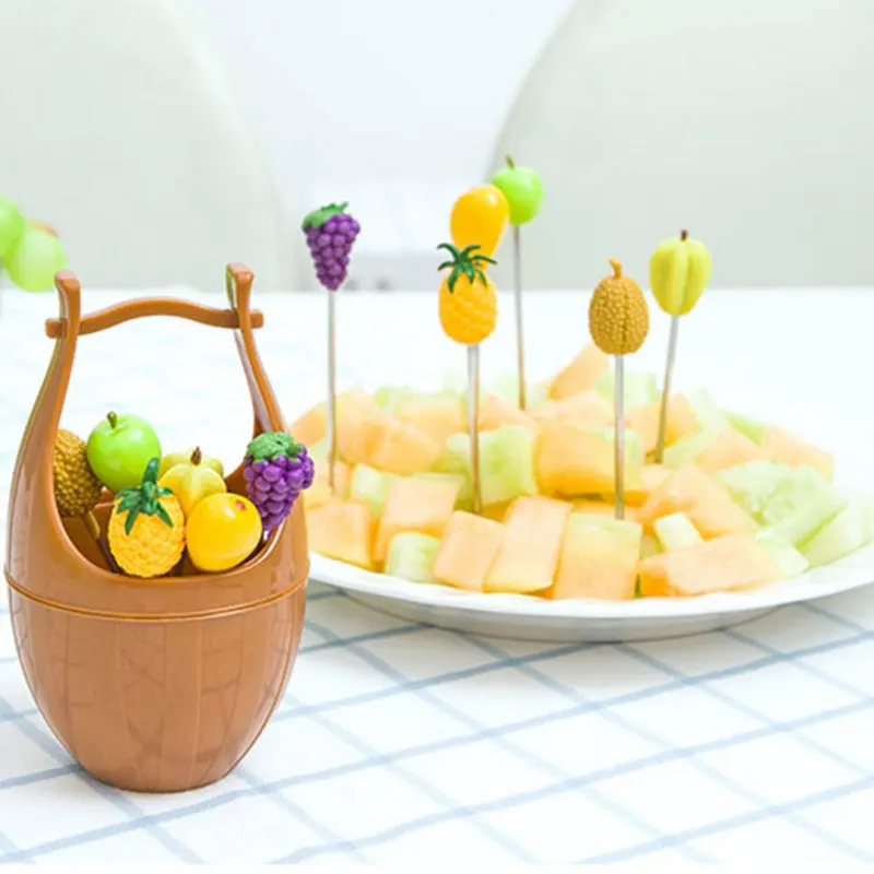 Для закуски фруктовых салатов десертов мини вилки 6 шт./компл. небольшие