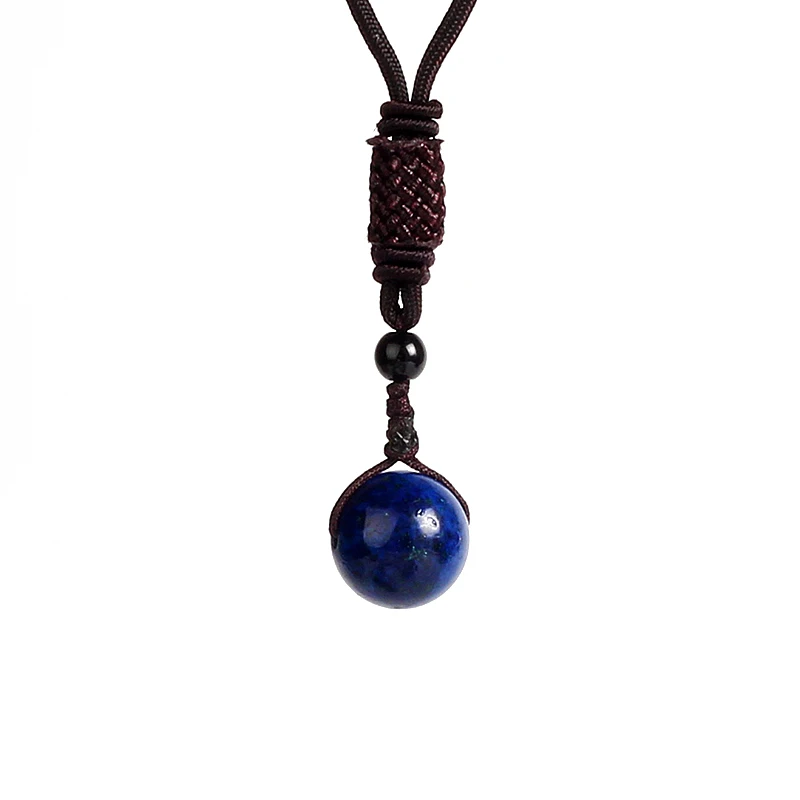 

Natural Royal Lapis Lazuli Bead Pendant Necklaces Woman Transfer Good Luck Bead Necklace Amulet Rope Chain Handmade Jewelry Gift