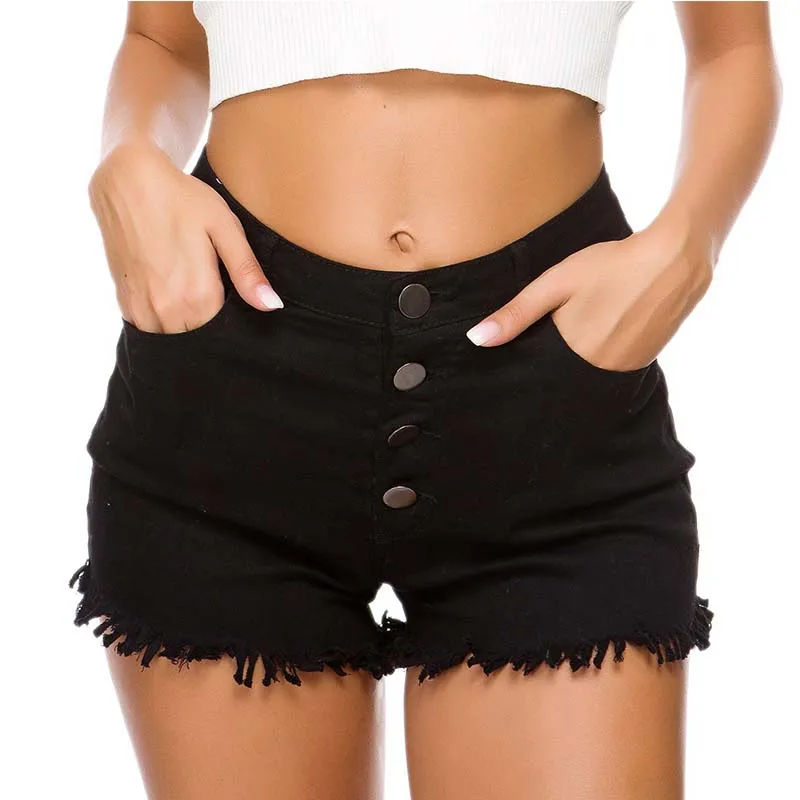 Шорты женские джинсовые с завышенной талией модные повседневные короткие штаны