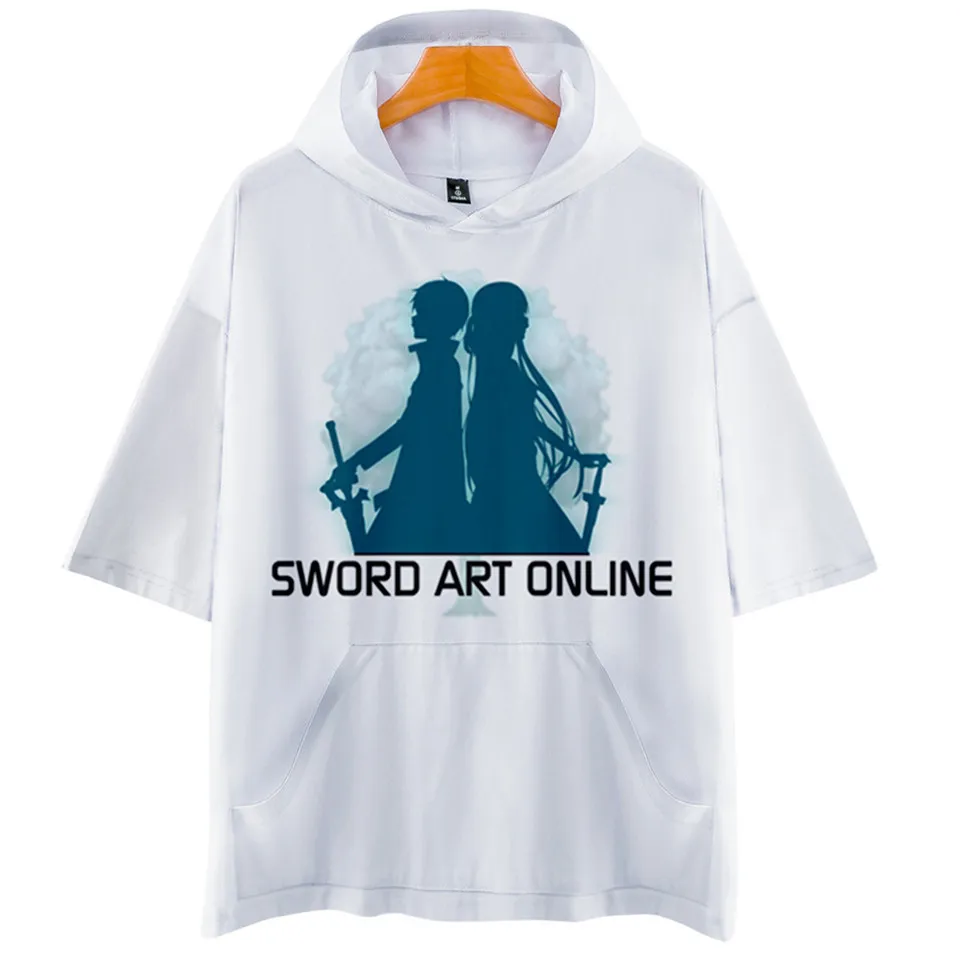 Футболка с капюшоном Sword Art Online для мужчин и женщин толстовка в стиле аниме