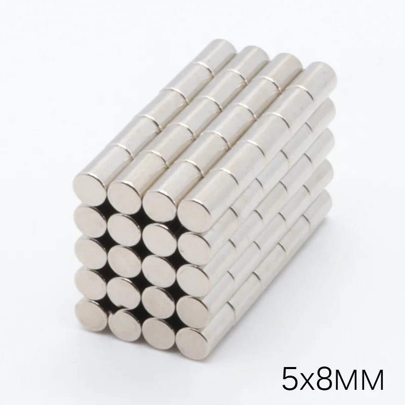 200 шт. 5x8 мм Неодимовый Постоянный магнит N35 диаметр 5X8 мм Сильные Магниты Диск NdFeB редкоземельный для рукоделия моделей наклеивания на холодильник