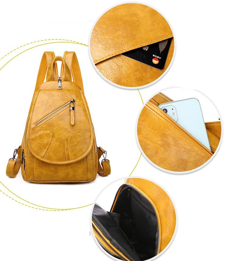Ladies Travel Backpack Korean 2020 New wild High Quality Multifunctional Casual Soft PU Large Capacity Student School Bag hot |