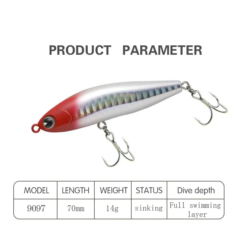 2021 Sinking Pencil Fishing Lure Weights 14g Artificial Bionics Bait Pesca Saltwater Lures For Big Sea Bass Fish Leurre De Peche
