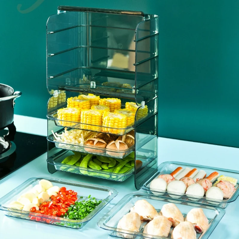 

Kitchen Storage Rack 3 Layers Cooking Dishes Stackable Fruit Serving Organizer