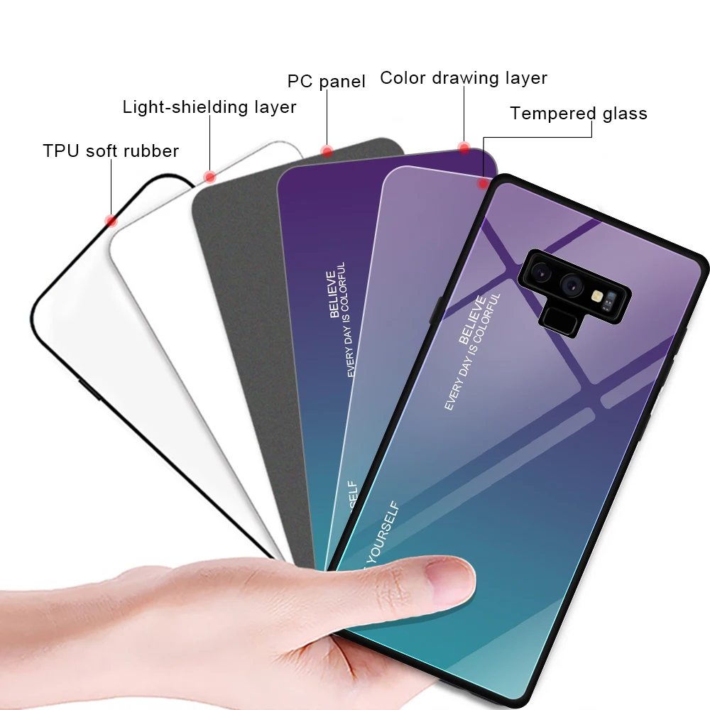 Чехол из закаленного стекла для Samsung Galaxy S10 S10e A9 A7 A8 A6 плюс 2018 A5 2017 J8 J4 J6 S9 S8 Plus Note 8 9 10