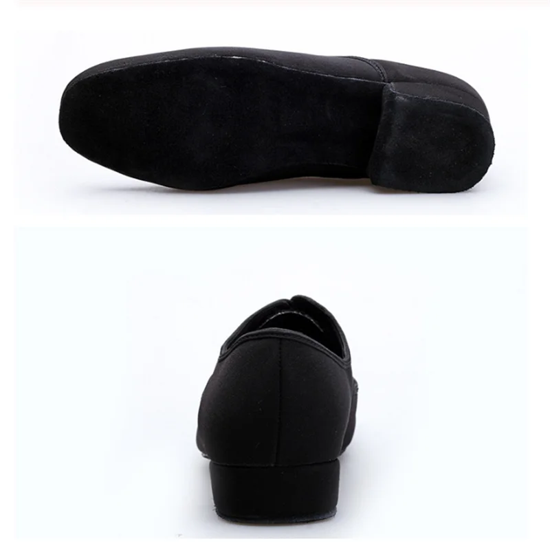 Мужская обувь для латинских бальных танцев профессиональная черная парусиновая