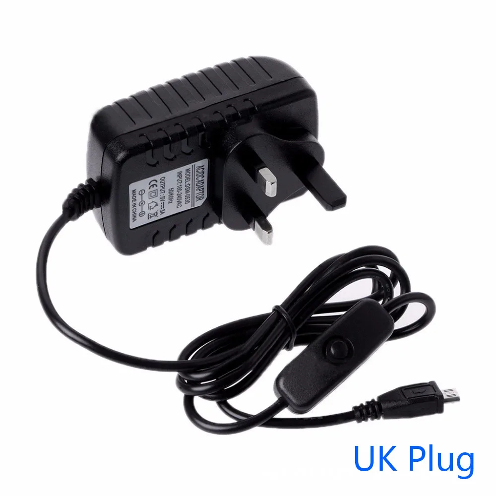 Адаптер питания кабель с переключателем для Raspberry Pi 3 EU/US/UK/AU разъем| |