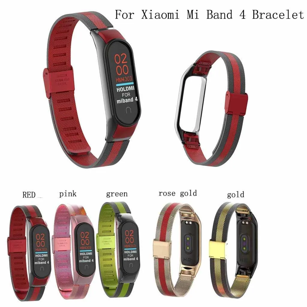 Браслет OMESHIN Mi Band 4 металлический Безвинтовой браслет из нержавеющей стали для