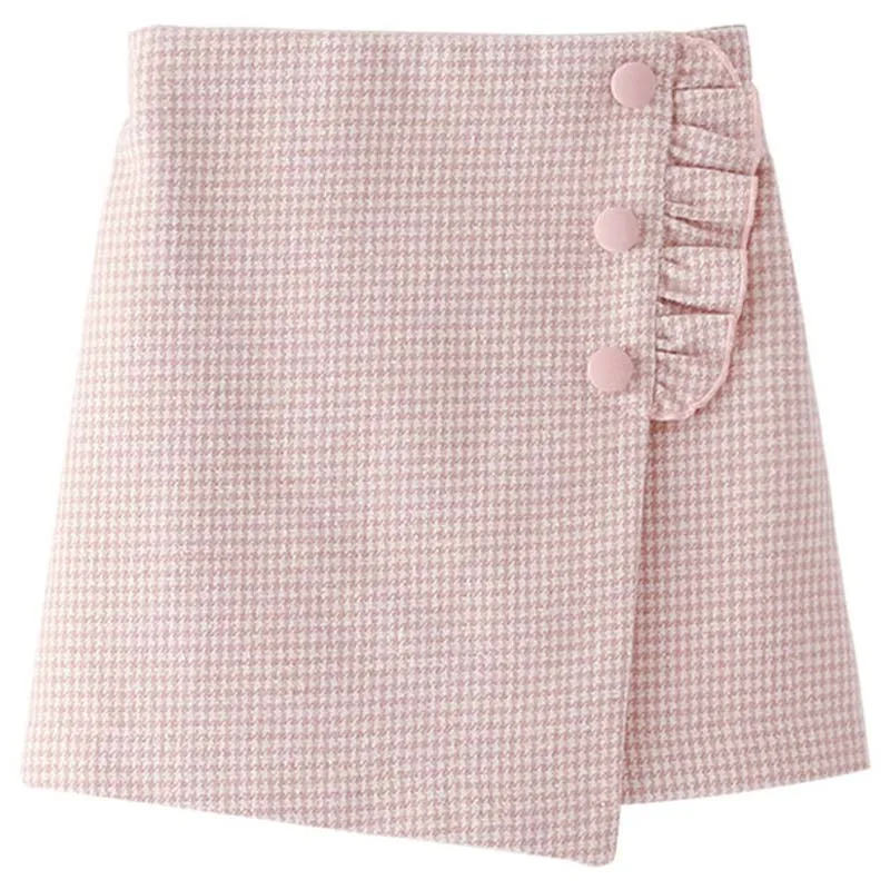 pink Осенне-зимние юбки для девочек; Новинка года; милые детские шерстяные юбки-карандаш; модная одежда принцессы для девочек; RT597 - Цвет: pink