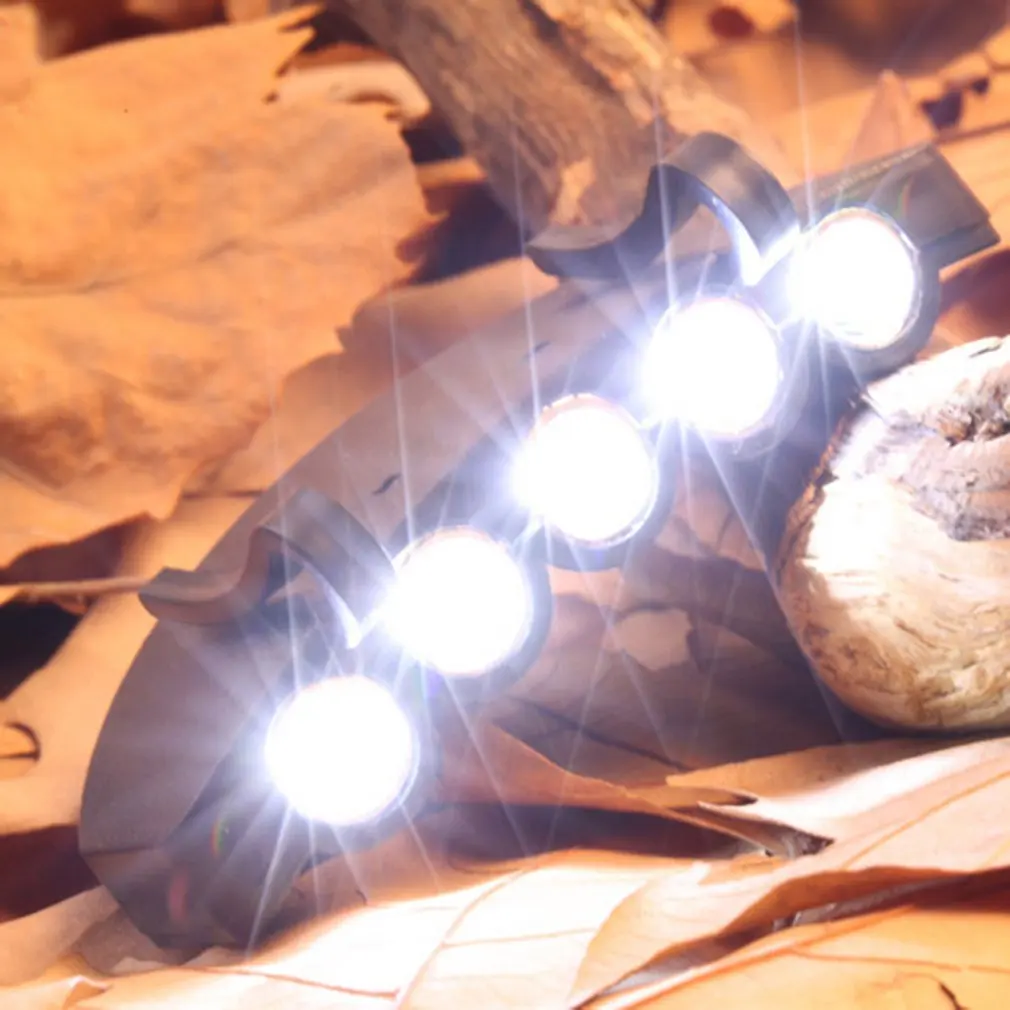 5 LED Cap Hat Brim Clip Lamp Head Light Headlight Headlamp Working in Darkness Places Fishing Camping Hiking and Outdoor | Спорт и