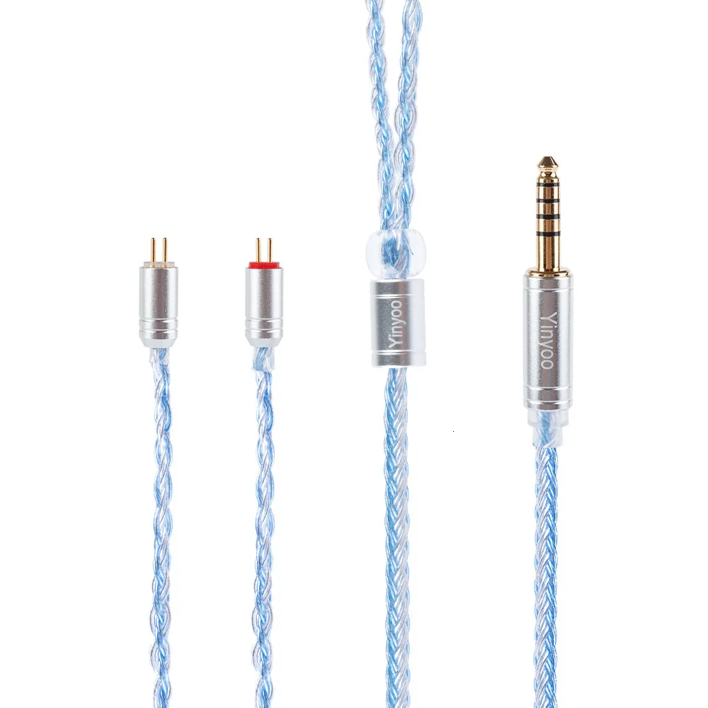 AK Yinyoo 16 Core Silver Plated Cable 2.5/3.5/4.4mm Balanced Earphone Upgrade Cable With MMCX/2Pin for ZS10 PRO AS16 ZSX C12