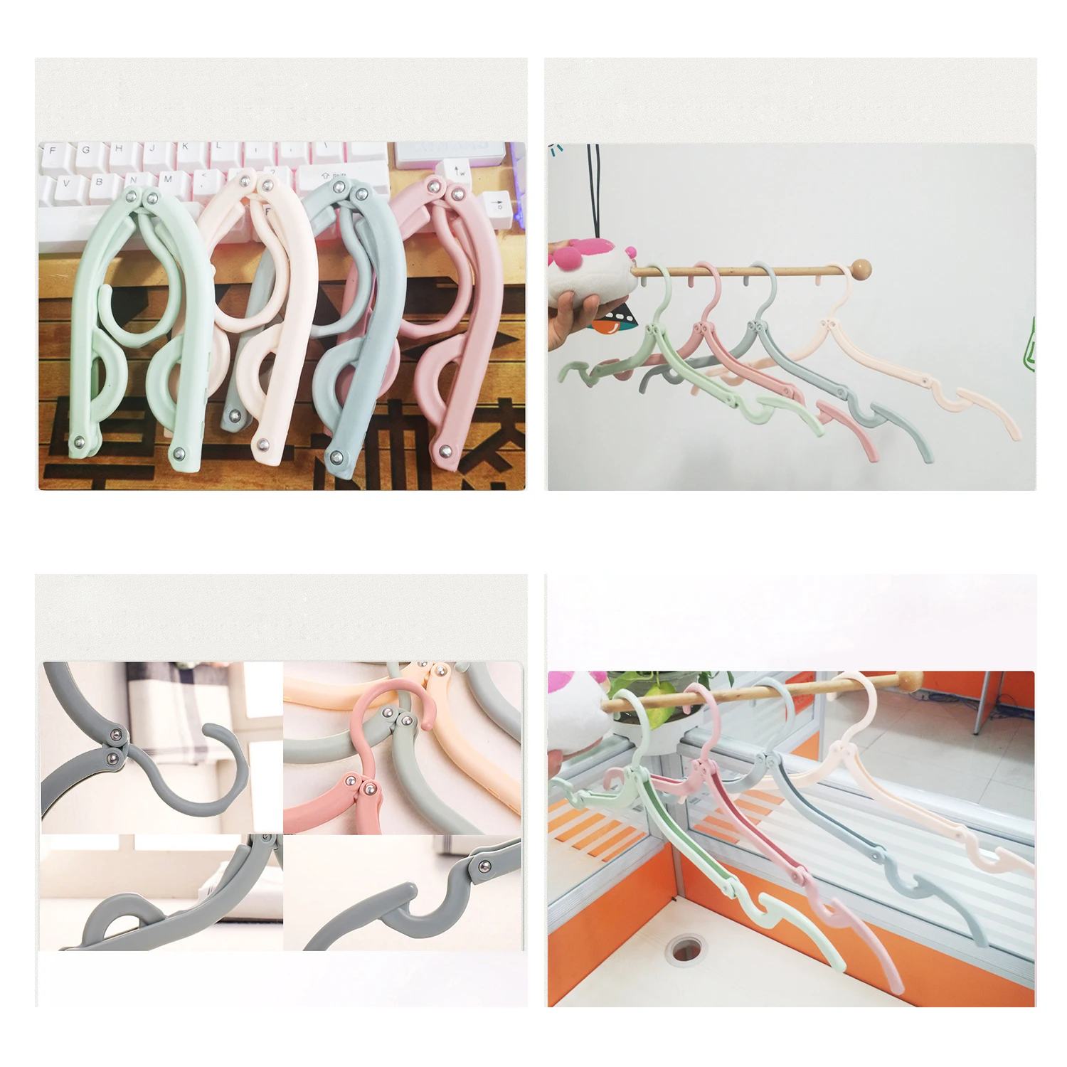 E-doo Magic Folding Hangers Portable Travel Plastic Clothes Coat Racks for Home Outdoor Clothing Hanger | Дом и сад