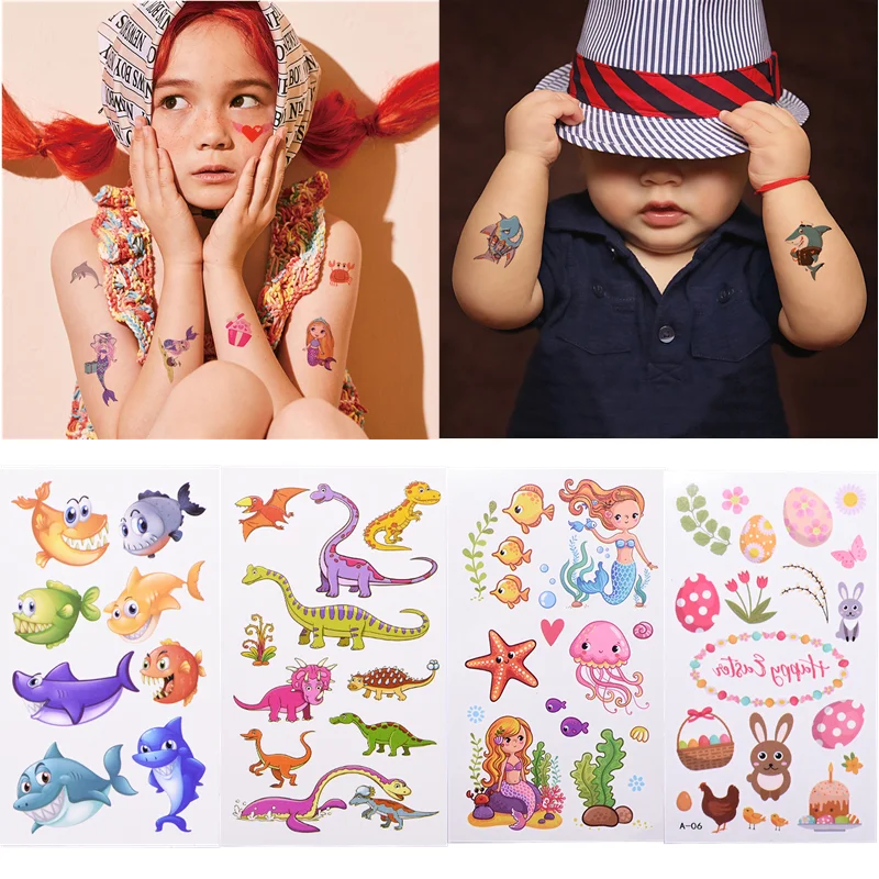 10 шт./компл. водонепроницаемые наклейки для татуировок с изображением морского
