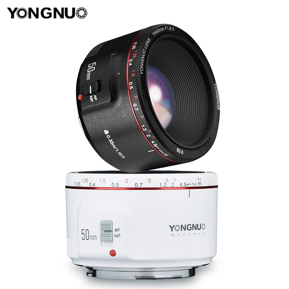 

YONGNUO YN50mm F1.8 II Bright Large Aperture AF MF 50mm Standard Prime Lens Auto Focus Metal Mount for Canon DSLR Camera