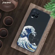 Rzants For OPPO Realme 8 Realme 8 Pro 4G Case Japanese wave Soft Case Silicone Relief Cover Camera Protection Shockproof Casing