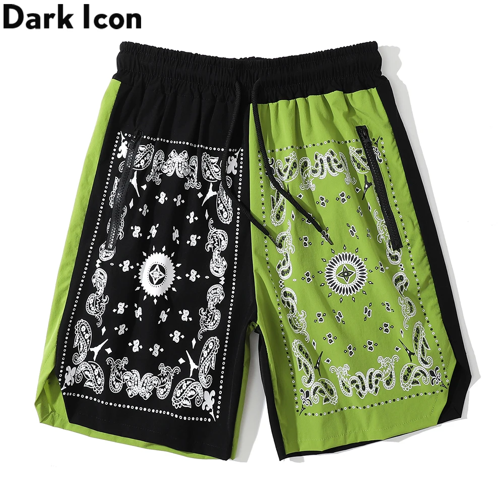 

Темно-икона кешью Цветочные Лоскутные мужские шорты с эластичной резинкой на талии прямые шорты для мужчин