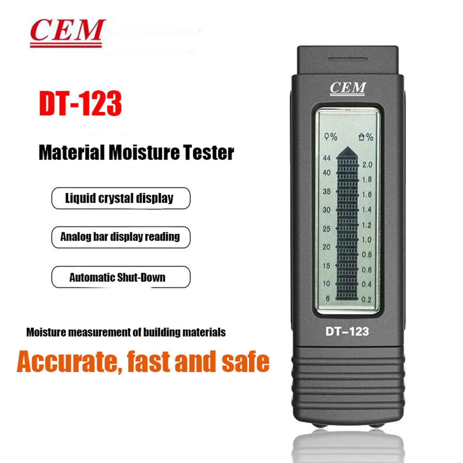 

CEM DT-123 DT-125 DT-129 Professional Moisture Tester Wood Moisture Content Tester Paper Building Materials Humidity Detector