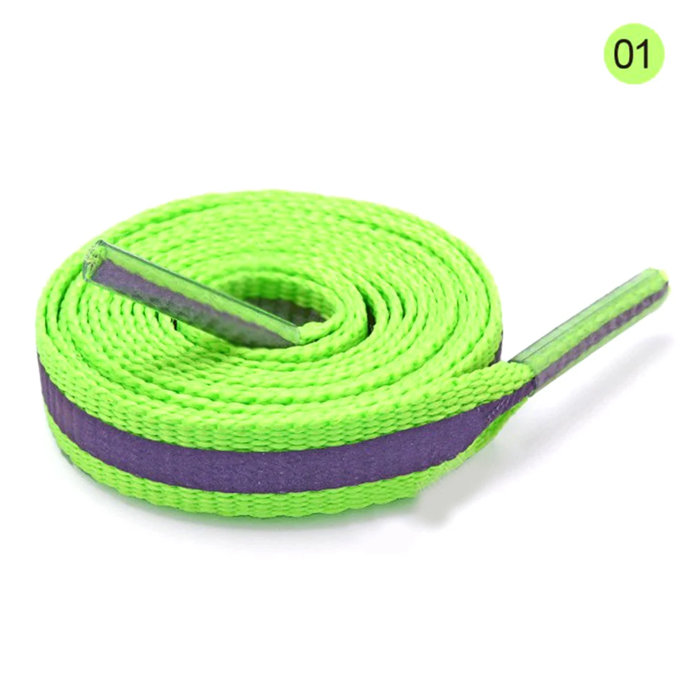 Hot DIY 1pair 100cm Flat 3M Reflective Runner Shoe Laces New Safety Luminous Glowing Shoelaces Women Men Sport Canvas Shoelaces