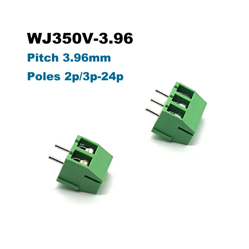 100 шт. шаг 3 5 96 мм PCB винтовой клеммный блок коннектор Bornier WJ350V прямой 2/3 контактный