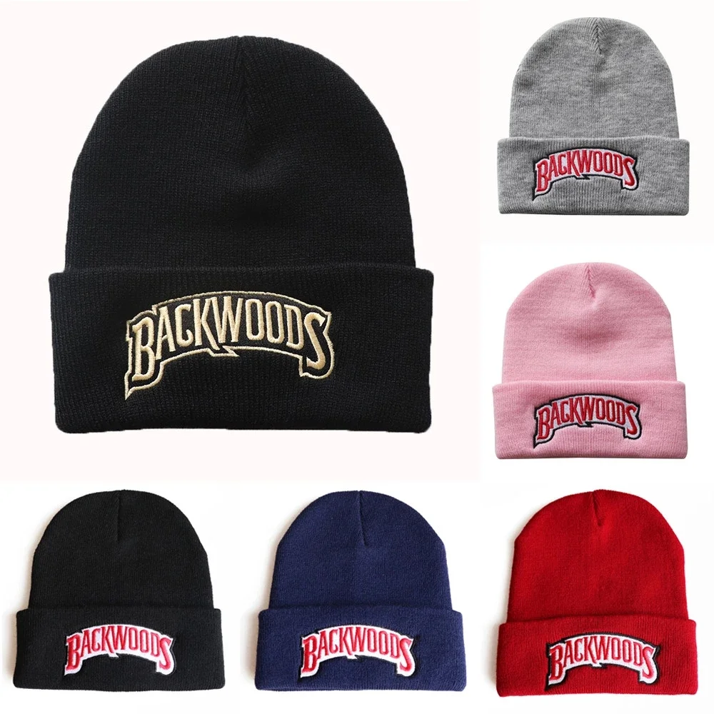 

KENSHELLEY Autumn And Winter Women's And Men's Letters BACKWOODS Embroidered Knitted Cover Warm Wool Hip Hop Beanie Hat