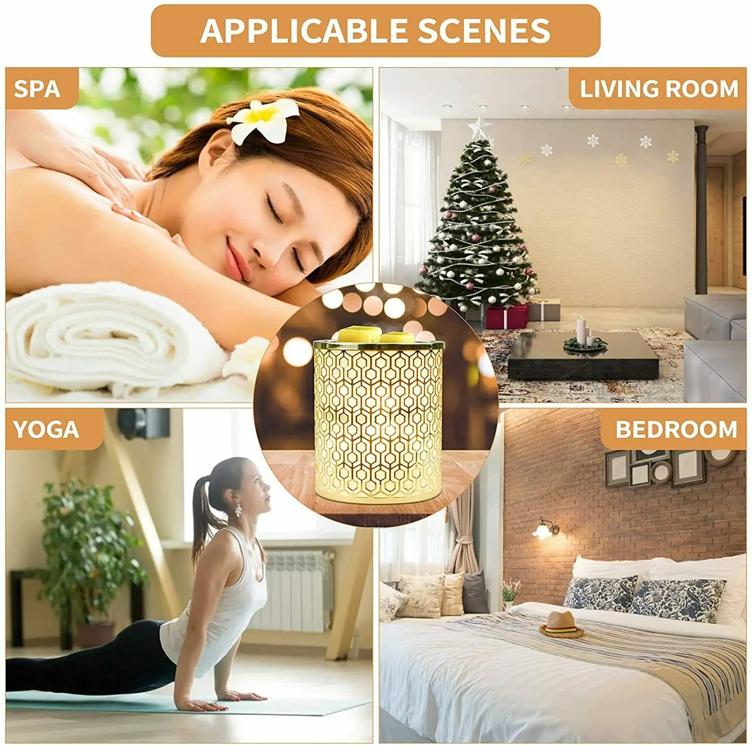 Электрическая горелка для воска металлическая с ароматизированным воском в виде