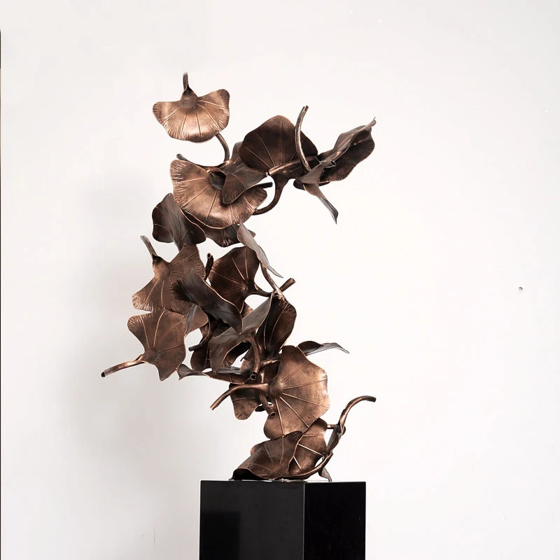 

Modern abstract plant iron art creative decoration sculpture decoration hotel restaurant handicraft decoration