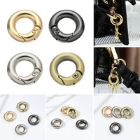 hooks plated gate round push trigger carabiner purses handbags spring o ring buckles bag belt buckle snap clasp clip