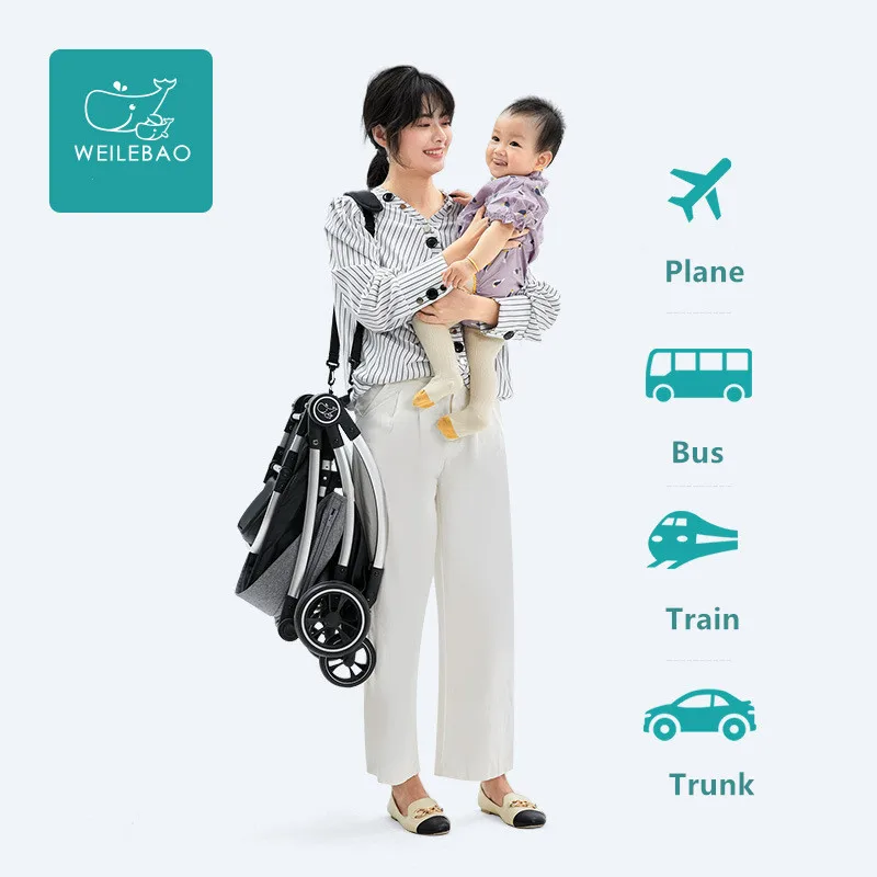 Регулируемая легкая Роскошная детская коляска 3 в 1 портативная двухсторонняя с