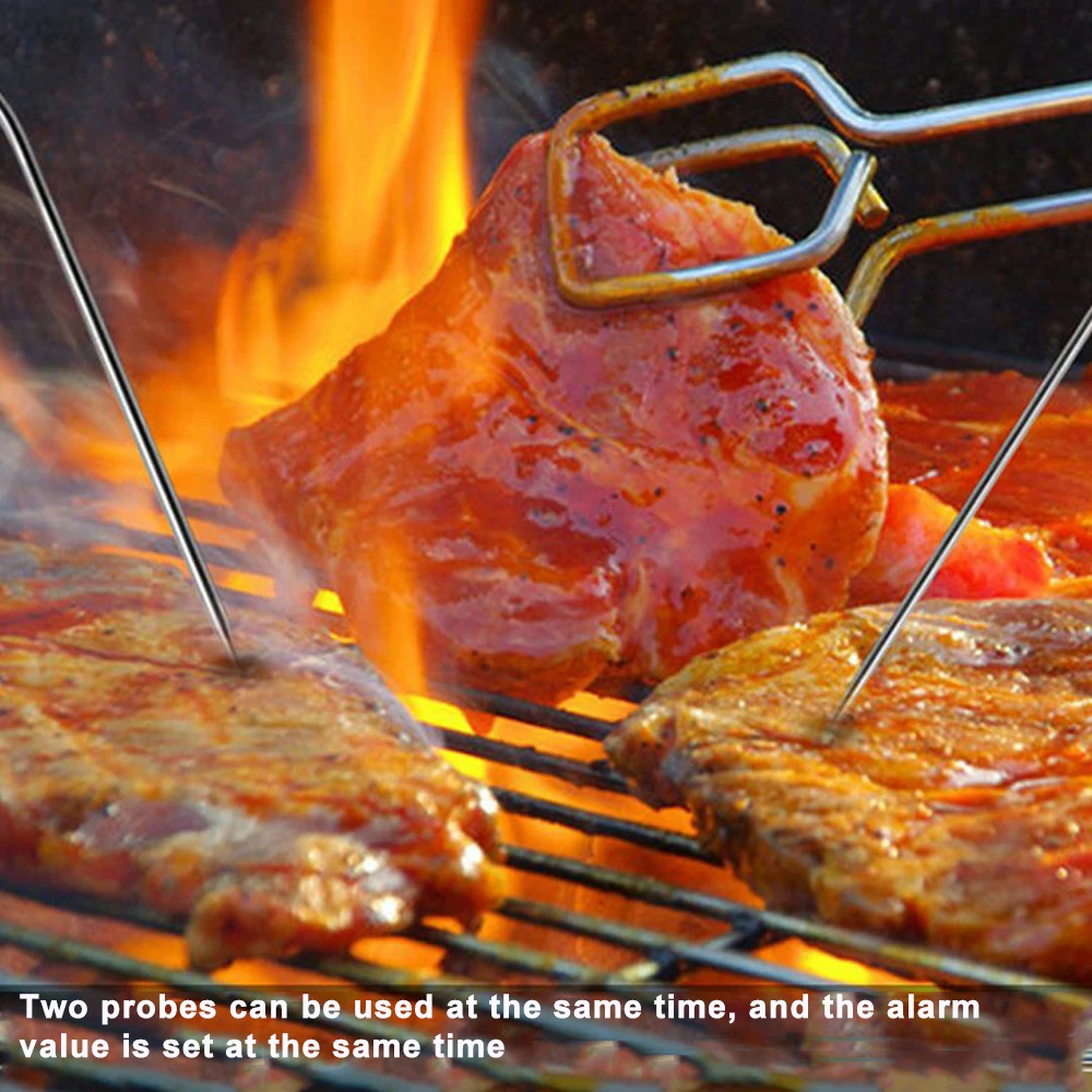 

Electronic Food Thermometer CH-212 Barbecue Smoker Double Probe Intelligent BBQ Refrigeration Heating Can Set Alarm Thermometer
