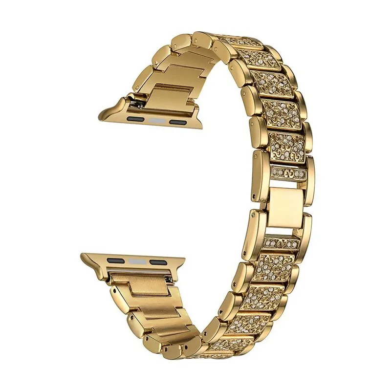 gold Женские часы диаморемешок для apple watch 4 band 40 мм 44 мм correa apple watch 38 мм iWatch band 42 мм браслет из нержавеющей стали ремешок для часов - Цвет ремешка: gold