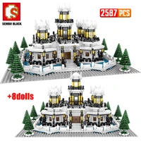 classic famous construct palace city street view building blocks architecture house figures bricks diy toys for children
