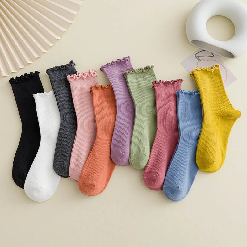 

Модные Цветные фатиновые милые женские носки с ворсом, 1 пара, однотонные цветные женские носки с вертикальным полосатым рисунком