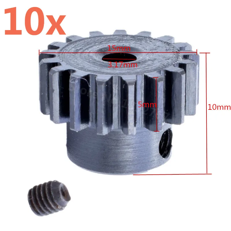 10x RC металлическая Шестерня двигателя 17T 0088 3 17 мм для WLtoys 12428-A-B 12423 1/12 автомобили