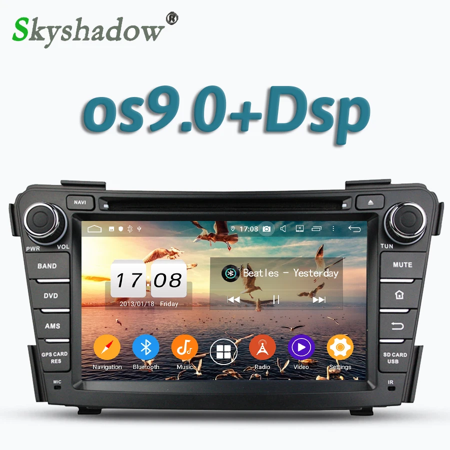 Автомобильный DVD плеер TDA7851 DSP Android 9,0 Octa Core 4 Гб Оперативная память gps google map Радио RDS Wi-Fi Bluetooth для hyundai i40 2011-2013
